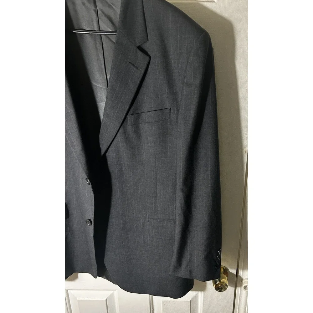 Jos A Bank 44R Charcoal Gray 100% Wool 2 Button Blazer Sport Coat‎ Mens